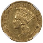 1860  3 Gold Indian Princess Ngc Xf40 Cac 