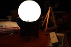 Vintage Lucite Chrome Mid Century Modern Table Lamp Frosted Glass Globe