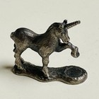 Vintage Brass Unicorn Figurine Mini Statue Decor Pewter Stamped Wapw Gr Britain