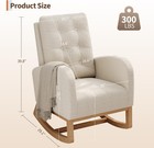 Teddy Fleece Nursery Rocking Chair  Glider Chair  Armchair With Side Pockets