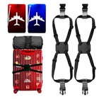  4 Pack Add A Bag Luggage Straps Suitcase Tags Set  2 Pack Travel Ajustable 