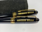 Chicago Bulls 2 Pc Pen   Pencil Set Black   Gold  new Vintage 