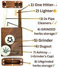 One Hitter 1 Hitter Dugout Set W  Grinder  Lighter  2storageunits  2pipecleaners