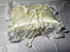 Ivory Satin Lace Wedding Ring Bearer Pillow W  Decorative Rings     Elegant Bridal