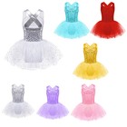 Girls Sequin Ballet Dance Dress Gymnastic Tutu Skirted Leotard Ballerina Costume