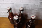 Vintage Grolsch Brown Glass Beer Bottles Ceramic Flip Top Swing Cap Lot Of 4