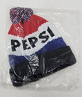 Pepsi Red  White    Blue Beanie Stocking Cap With Pom Pom