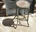 Vintage Industrial Toledo Uhl Art Steel Stool 24  High Riveted Metal