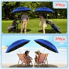 2pack Beach Chair Umbrella Double Canopy Uv50  Adjustable Clamp Portable Outdoor