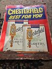 Vintage 1950   s Chesterfield Cigarettes Best For You Advertising Tin Sign