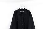 Vintage 90s Streetwear Mens 2xl Faded Heavyweight Corduroy Button Shirt Black