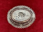 Antique German 800 Silver Oval Pierced Tray Dish Cherubs Putti Basket Scene  60g