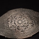 Antique Malaysian Silver Buckle Engraved Flower Marquise Shape Large 82g