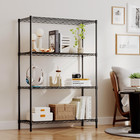 4-tier Wire Shelving Unit 36  X 14  X 54  Black Storage Rack