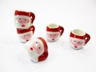1 12 Miniature Holiday Christmas Santa Ceramic Mug Cup Set Dollhouse Kitchen