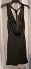 Jones New York Petite 10p Black Halter Sheath Cocktail Dress Open Back Midi