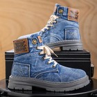 Mens High-top Denim Boots Casual Sports Fashion Hiking Walking Motorycycle Shoes