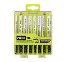  10-piece  Ryobi Jig Saw Blade Set  All Purpose  Universal  Wood Plastic Metal