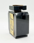 Vintage Art Deco Black Glass W  Gold Foil Labels Guerlain Lui Perfume Bottle 3 
