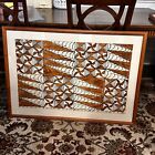 Framed Vintage Tapa Bark Cloth Art Polynesian Samoan Hawaiian 42    Wide X 29 5   