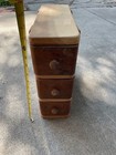 Carved Set Of 3 Sewing Machine Drawers In Case