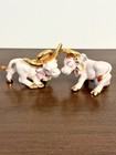 Vtg Walker Hagen Renaker Holy Cow   Longhorn Halo Bull Figurines Gold Trim 022