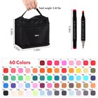 60 Colors Art Markers Pens  Dual Tips Alcohol Markers Set With Base  Permanen   