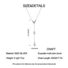 Pandach 925 Sterling Silver Raindrop Pendant Necklace For Women Delicate Jewelry