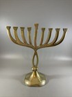 Hanukkah Hamukkia Menorah 9 Inches Tall  9 Branches Silver Felt Bottom Antique
