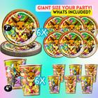 Pokemon Eevee Party Supplies Birthday Decoration Balloon Tableware Swirl