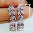 Gorgeous 925 Silver Plated Drop Earrings Women Jewelry White Glass Simulated
