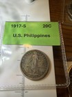 Us Philippines 1917 S 20 Centavos   Silver Coin   San Francisco Mint 