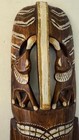 Vtg Wooden Hand  Painted Hand Carved Face Mask  Wall Art
