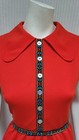 Vintage 1960s Red Double Knit Mini Dress With Peter Pan Collar - Size S