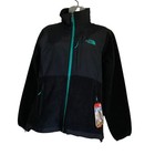 Nwt The North Face Women s Denali Fleece Jacket Black Turquoise Zip Size Medium