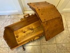 Vintage Handcrafted Pine Wood Hooded Cradle 34  Long For Baby Or Reborn Doll Euc