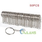 50pcs 25mm Polished Silver Keyring Keychain Split Ring Short Chain Key Rings Diy