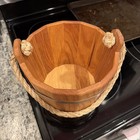 Lehman s Unlined Oak Bucket - Vintage Style Kiln Dried Wood  Rope Handle  2 Qt