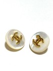 Chanel Vintage Buttons Shell   Gold Set Of 2 Cc Logo Round 1 38cm