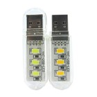 2pcs Mini Portable Bright 3 Led Night Light Usb Lamp  white  Usb Book Light