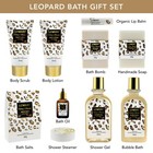 Home Spa Kit In Honey Almond Scent - Luxury Bath Gift Basket - Leopard - 21 Pcs