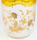 Antique Biscuit  Cookie Jar With Hand Painted Gold Decoration Flower   Leaves