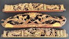 Antique Chinese Gilt Wood Carved Dragon   Phoenix Architectural Panels - 3-piece