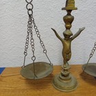 Balance Scales   Scales Of Justice Cherub Brass Mid 20th Century Ornate Read