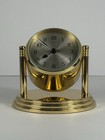 Vtg Chelsea Usa Brass Executive Gimbal Desk Clock Quartz German Movement Working