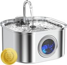 Stainless Steel Cat Water Fountain 2 2l Pet Drinking Fountain Dispenser For Cats
