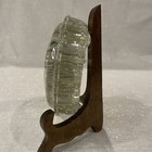 Vintage Heavy 13 Hole Round Clear Glass Floral Flower Frog 4 5  3 Footed