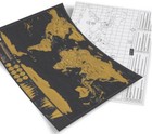 Deluxe Scratch Map Prints Art Poster Black Gold World Map Gift For Travelers
