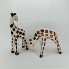 Vintage 1960s Set Of 2 Ceramic Giraffe Figurines Safari Animal Decor