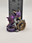 Medieval Purple Dragon W  Gem Statue 2   h Fantasy Collectible Figurine Room Decor